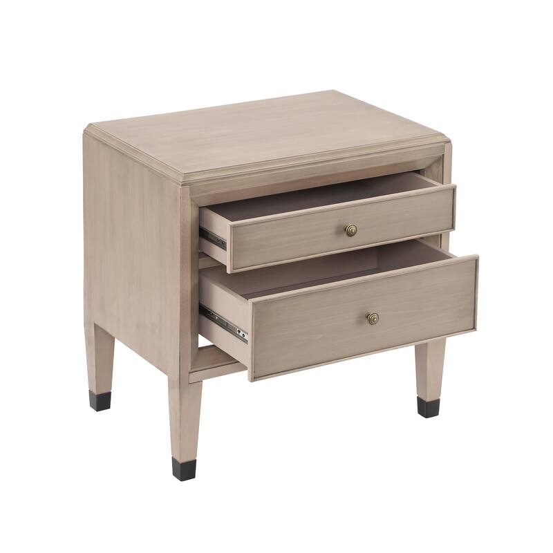 Christopher Knight Home - Classic Modern Classic 2-Drawer Nightstand with Smooth Glide Drawers