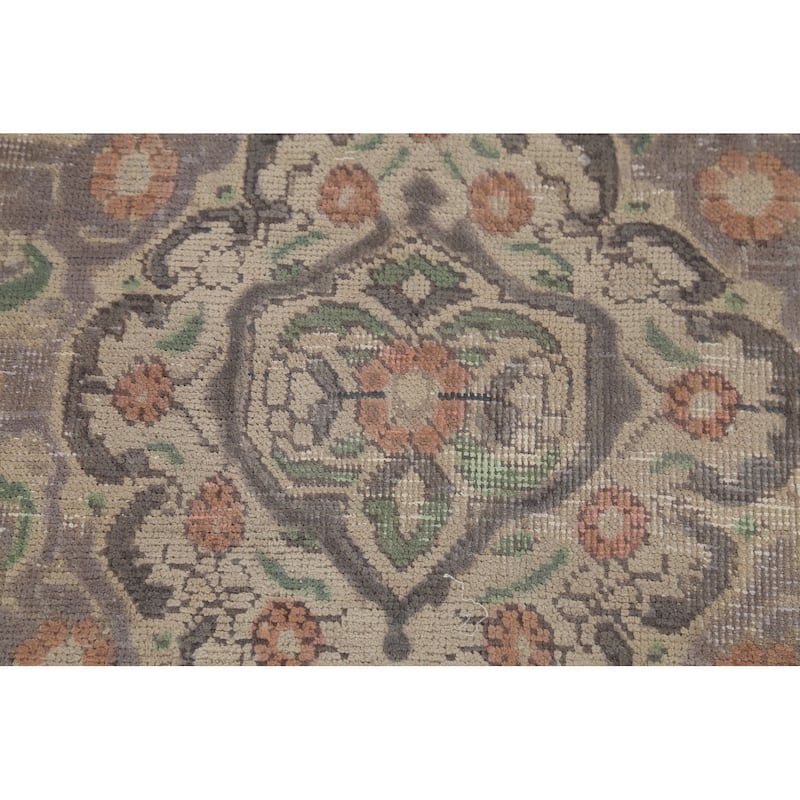 Floral Tabriz Persian Vintage Rug Handmade Living Room Wool Carpet - 8'1"x 11'3"