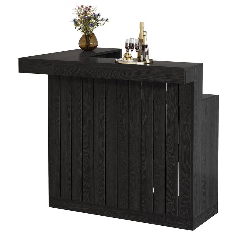 L-Shaped Home Bar Unit, 4-Tier Corner Liquor Bar Table