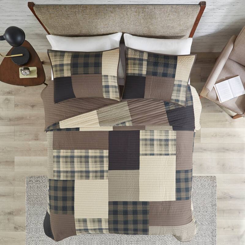 Woolrich Winter Hills Tan Oversized Cotton Quilt Set