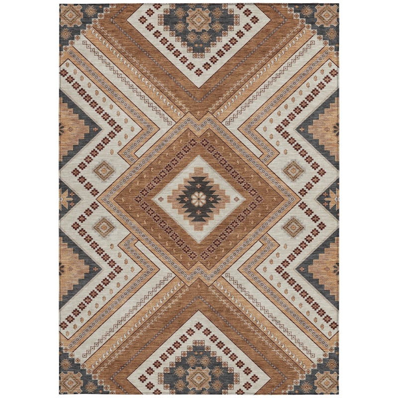 HomeRoots Tribal Transitional Rectangle Outdoor Rug