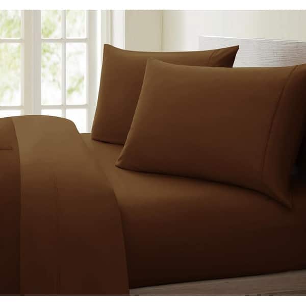 1000 Thread Count Cotton-rich Deep Pocket Sheet Set - Brown - King