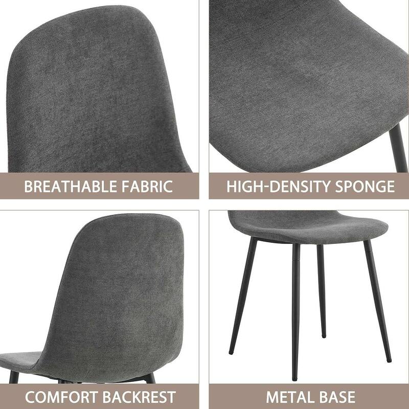 Modern Dining Room Kitchen Dining Chair with Black Metal Legs