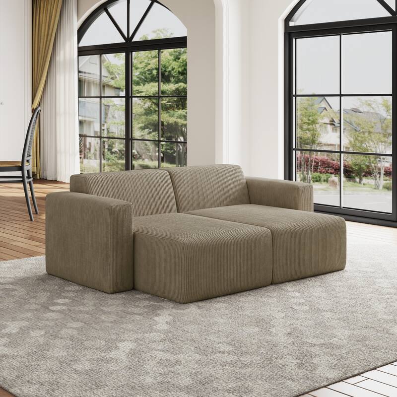 Indoor Modern Corduroy Chaise Lounge Couch