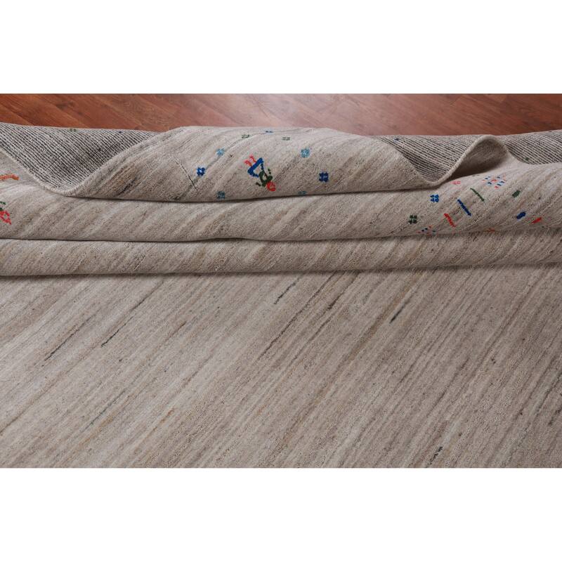 Tribal Gabbeh Indian Rug Hand-Knotted Wool Carpet - 8'5" x 9'9"