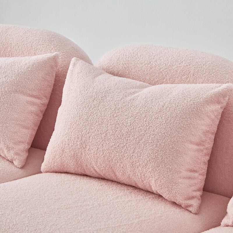 Living Room Furniture Three Seat Lazy Sofa Teddy Fabric White,High quality and durable