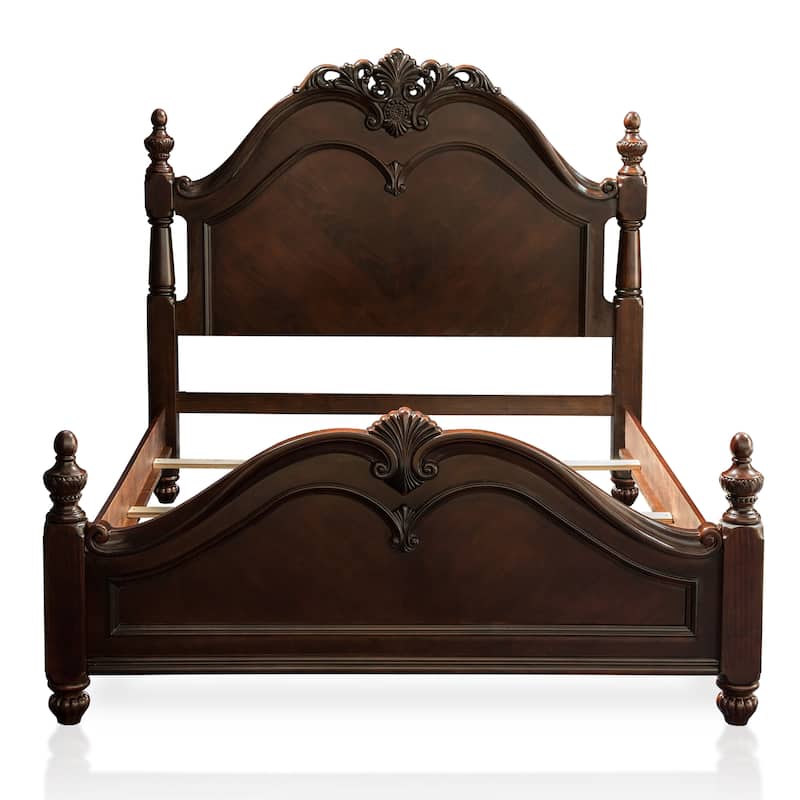 Furniture of America Diva Cherry Solid Wood Four Poster Bed
