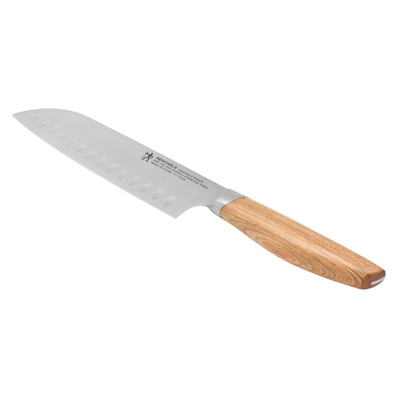 Henckels Pakka 7-inch Hollow Edge Santoku - Wood