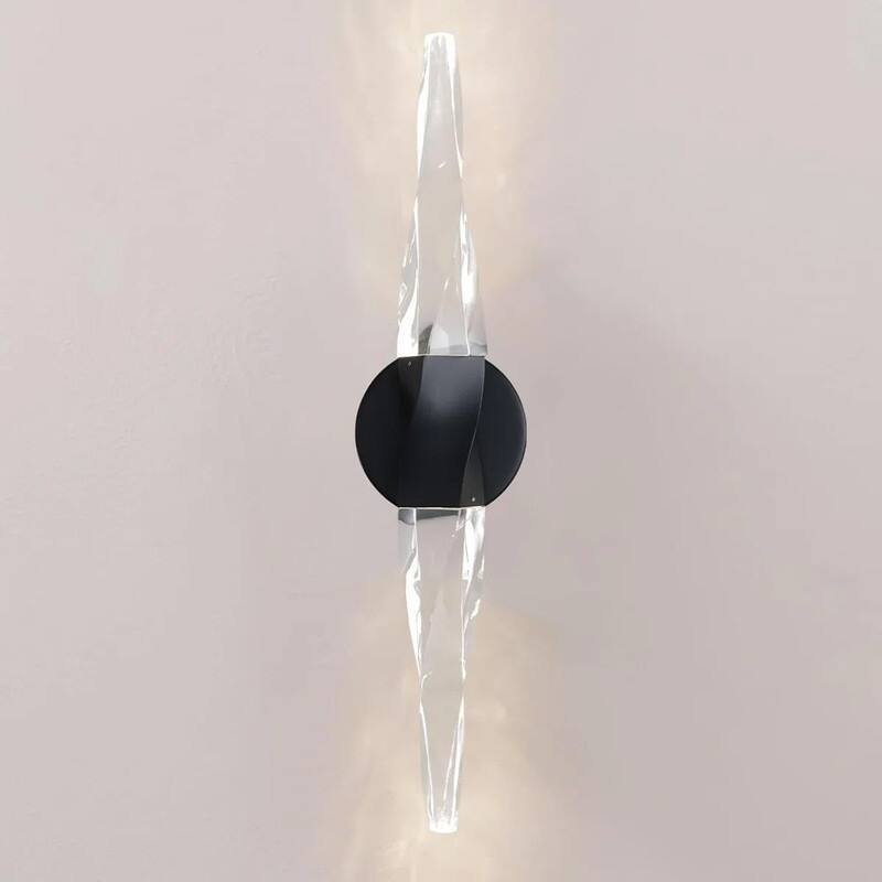 KAYLA 20.8" Black Crystal Wall Sconce