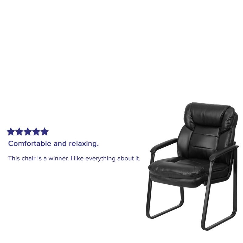 Executive Side Reception Chair with Lumbar Support and Sled Base