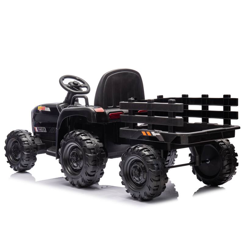 Ride on Tractor,Trailer,24VBattery Powered Electric Toy,200w*2motor 1.86-4.97MPH,Remote Control,3 speed adjustable,LED,safe belt