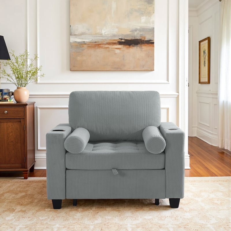 3-in-1 Adjustable Sleeper Sofa Bed Convertible Chair for Living Room