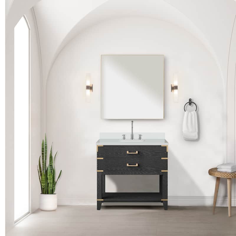 Norwalk Bath Vanity with Cultured Marble Top, Sink and Mirror