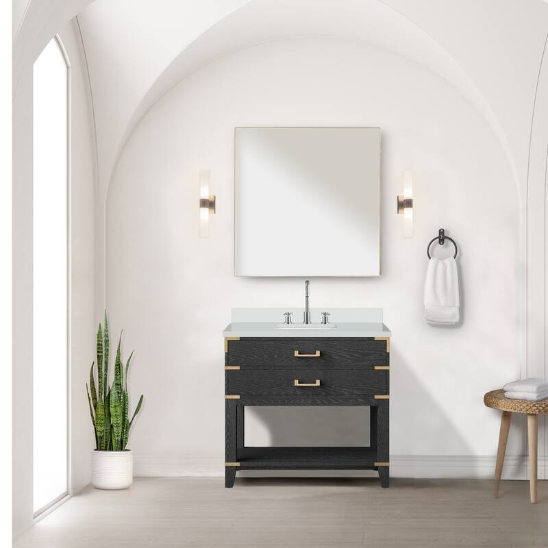 Norwalk Bath Vanity with Quartz Top, Sink and Mirror