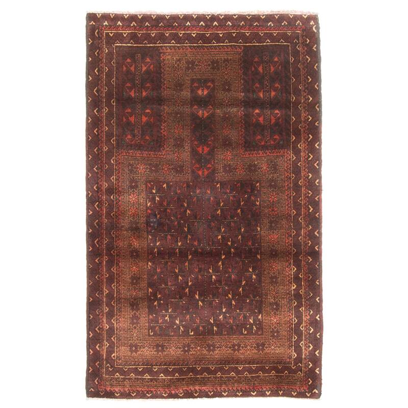 ECARPETGALLERY Hand-knotted Teimani Dark Brown Wool Rug - 2'8 x 4'3