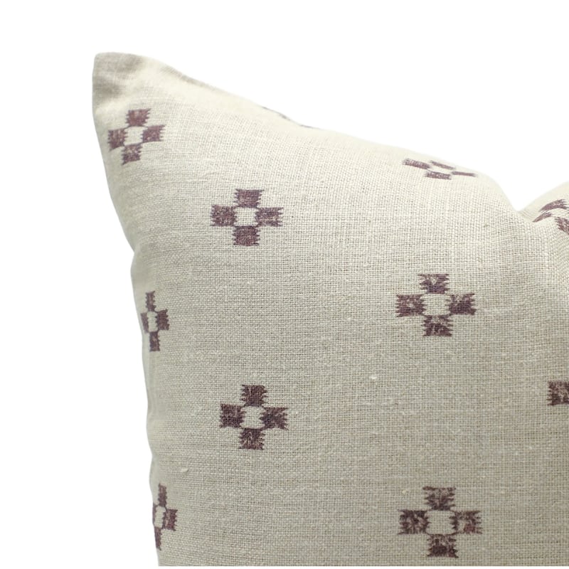 Fabdivine Linen Boho Block print pillow Cover