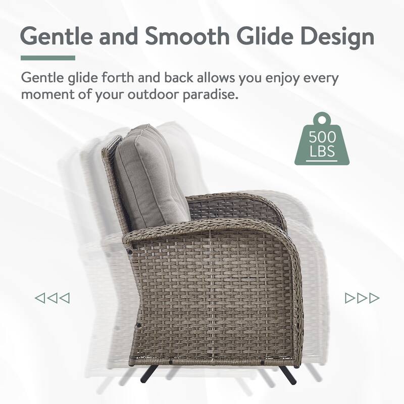 Porch Glider Furniture All Weather Sofa - Grey