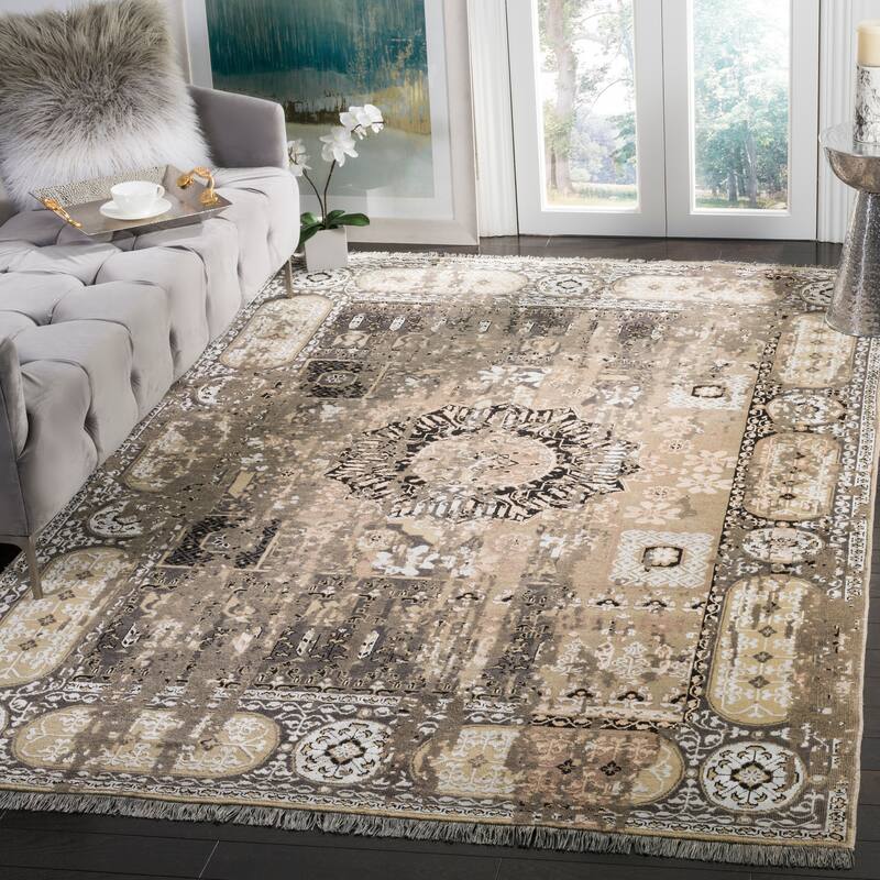 SAFAVIEH Couture Hand-knotted Vineyard Shyhrete Vintage Boho Oriental Wool - 6' x 9' - Graphite/Charcoal - Rectangle
