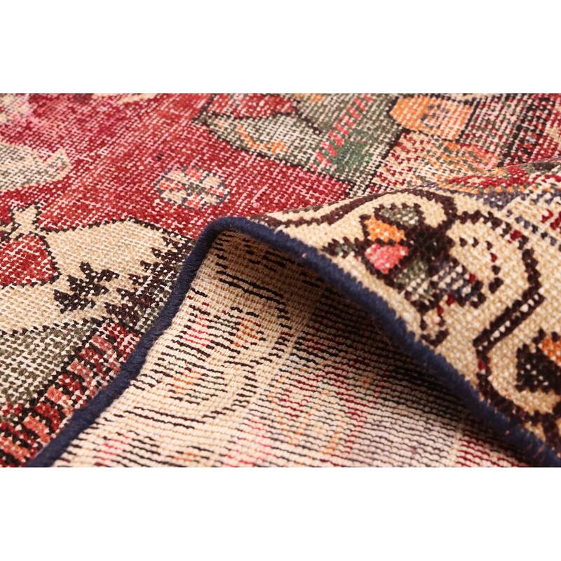 ECARPETGALLERY Hand-knotted Antalya Vintage Dark Red Wool Rug - 4'7 x 6'4