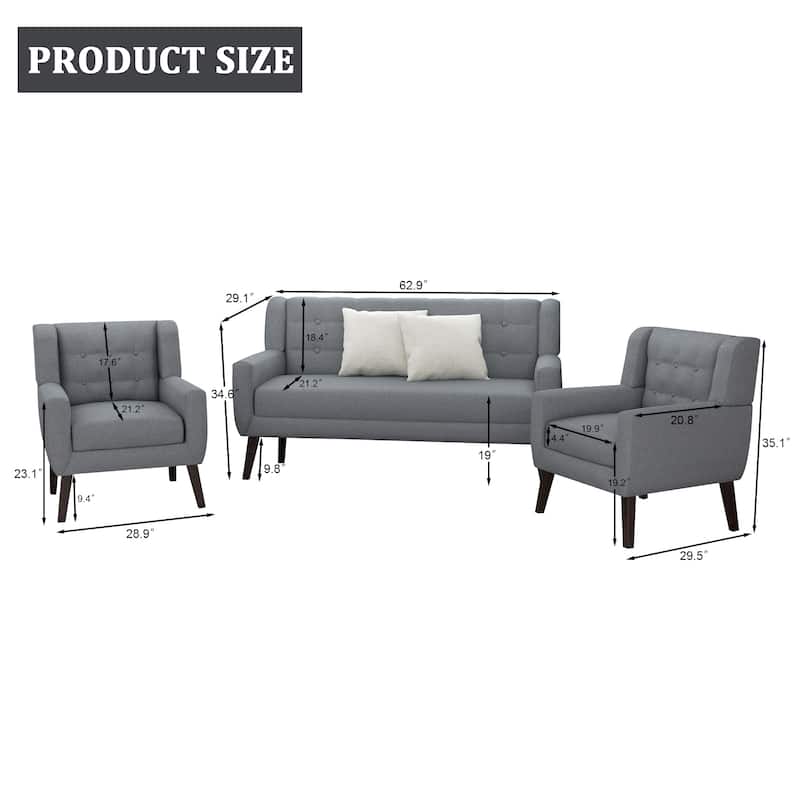 Cotton/ Linen Look Fabric Modern Accent Chair Armchair