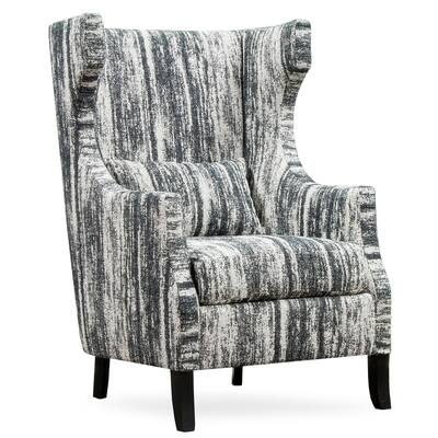 Harp & Finial Huntington Gray and White Accent Chair