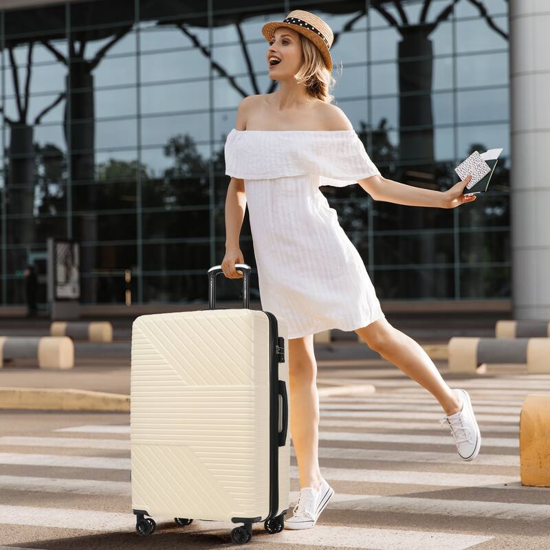 3 Piece Hardshell Luggage Spinner 8 Wheels Suitcase Sets (20"24"28")