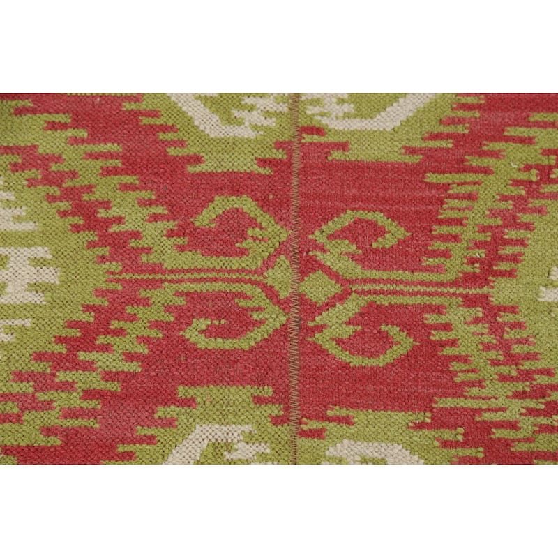 Flat Weave Kilim Indian Area Rug Hand-Knotted Wool Carpet - 4'10"x 7'11"