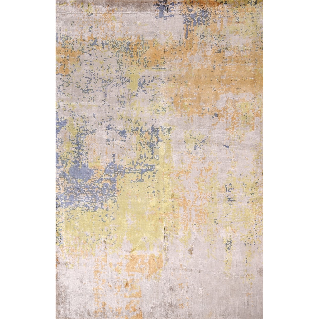 Contemporary Abstract Accent Rug Handmade Wool Carpet - 4'5" X 6'5"