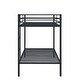 preview thumbnail 18 of 31, Twin Over Twin Metal Bunk Bed, Low Profile, Ladder, High Guardrail