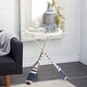 preview thumbnail 1 of 18, White Metal Ship Wheel Top Accent Table with Oar Shaped Legs White