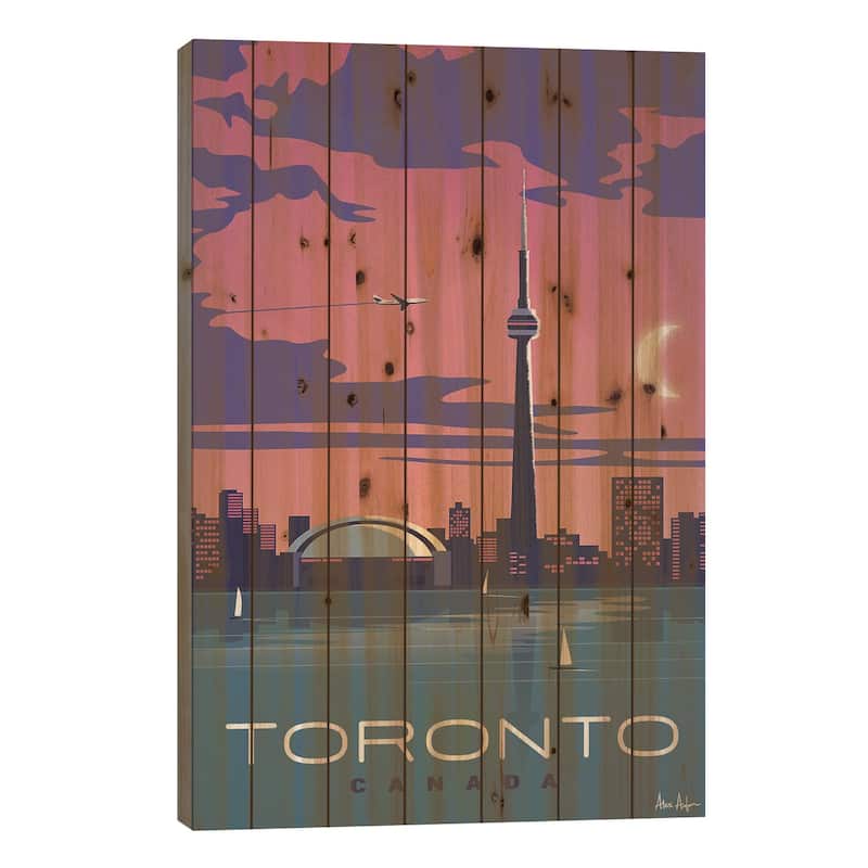 Toronto Print On Wood by IdeaStorm Studios - Multi-Color - 40x26x1.5