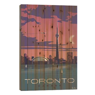 Toronto Print On Wood by IdeaStorm Studios - Multi-Color