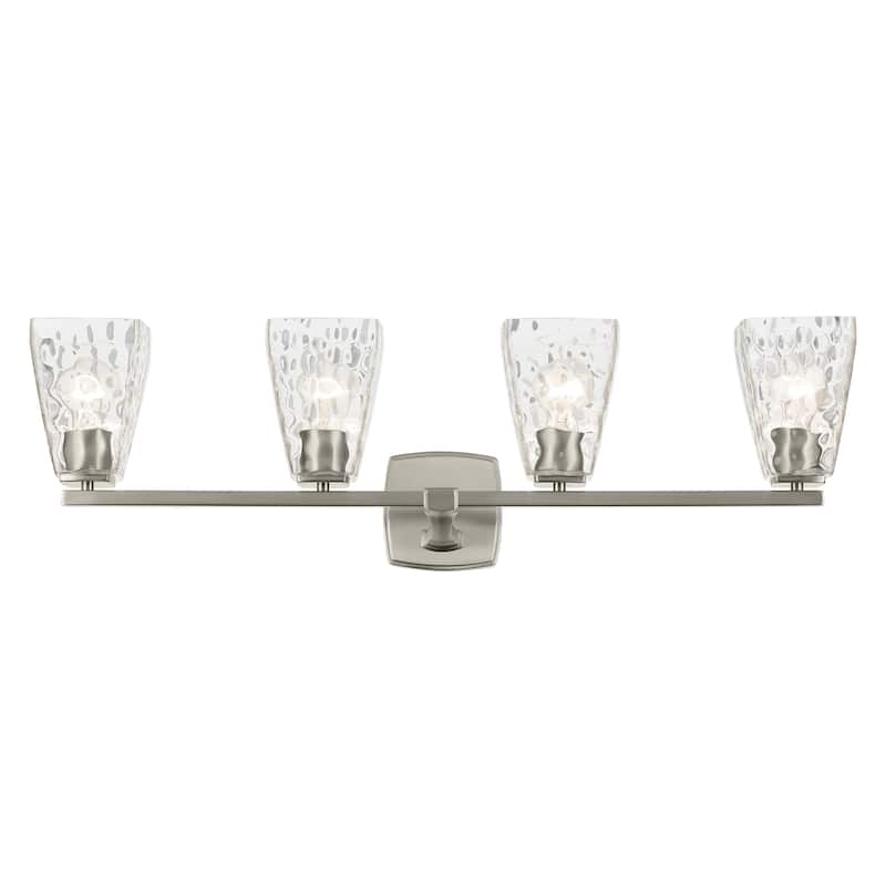 Kichler Lighting Marant 33.25" 4-Light Vanity Light with Clear Water Glass in Brushed Nickel