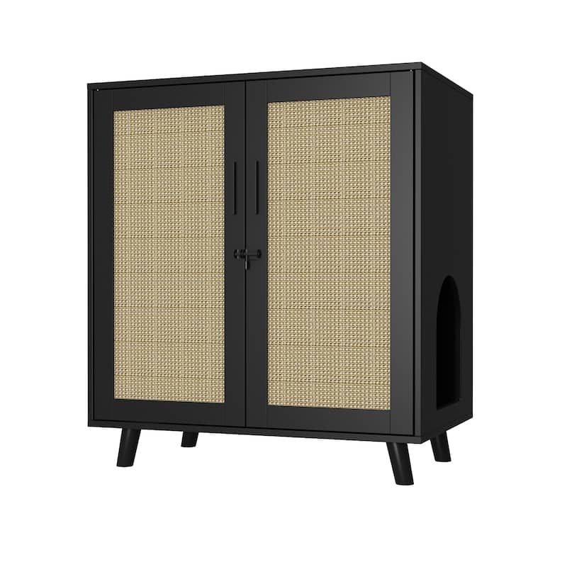 Buffet Cat Litter Box Enclosure Cabinet Hidden Cat Washroom Furniture
