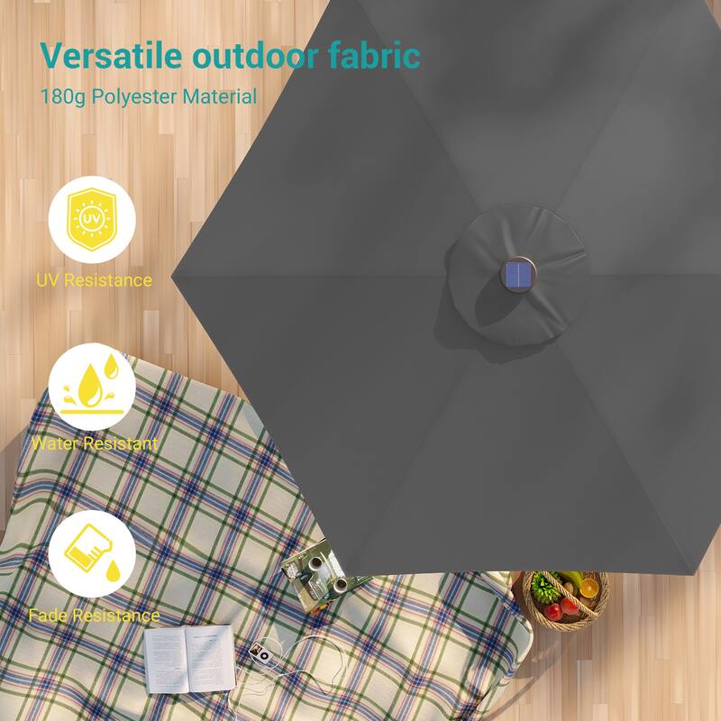 Bonosuki 7.5Ft LED Patio Market Umbrella Outdoor Table Umbrella
