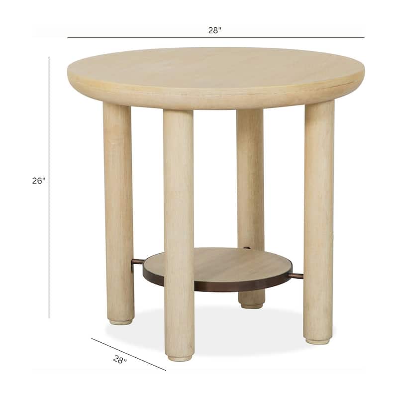 Salt Life Home Sunset Cove Sanibel Brown Round End Table - 28''W x 28''D x 26''H