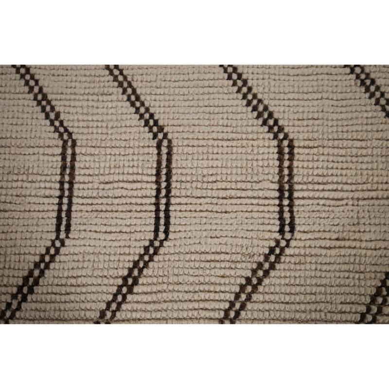 Abstract Moroccan Large Area Rug Handmade Oriental Wool Carpet - 9'11"x 14'5"