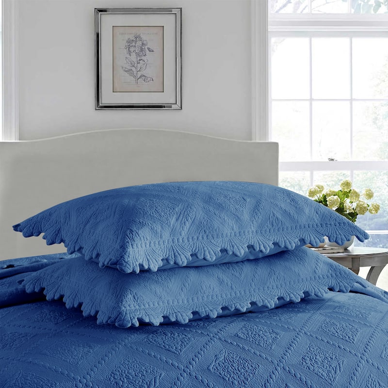 MarCielo 3Pcs 100% Cotton Oversized Quilt Bedspread Coverlet Set TK