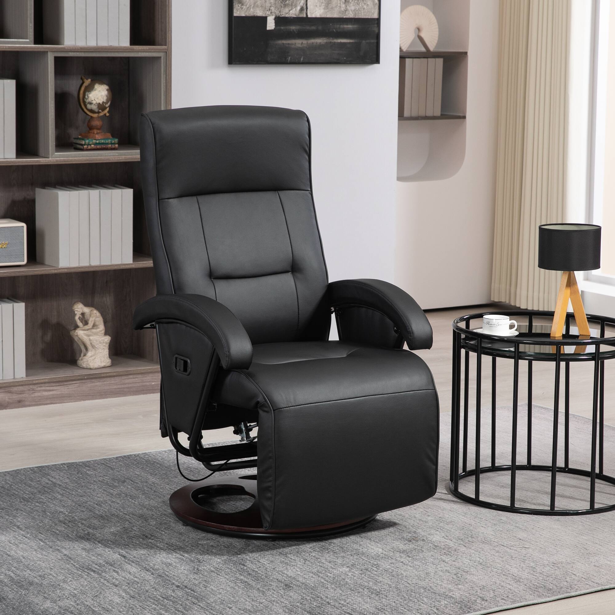 PU Recliner with Footrest, Lounge Chair with 135° Adjustable