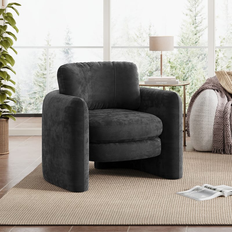 Accent Chairs, Living Room Chairs Upholstered Barrel Armchair for Living Room