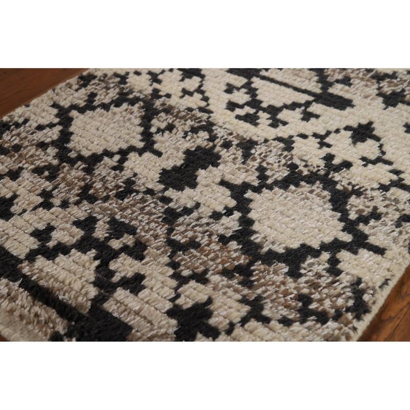 Geometric Moroccan Oriental Accent Rug Handmade Wool Carpet - 2'0"x 3'0"