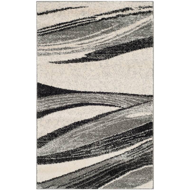 SAFAVIEH Retro Coralie Modern Abstract Rug - 2'6" x 4' - Light Grey/Ivory