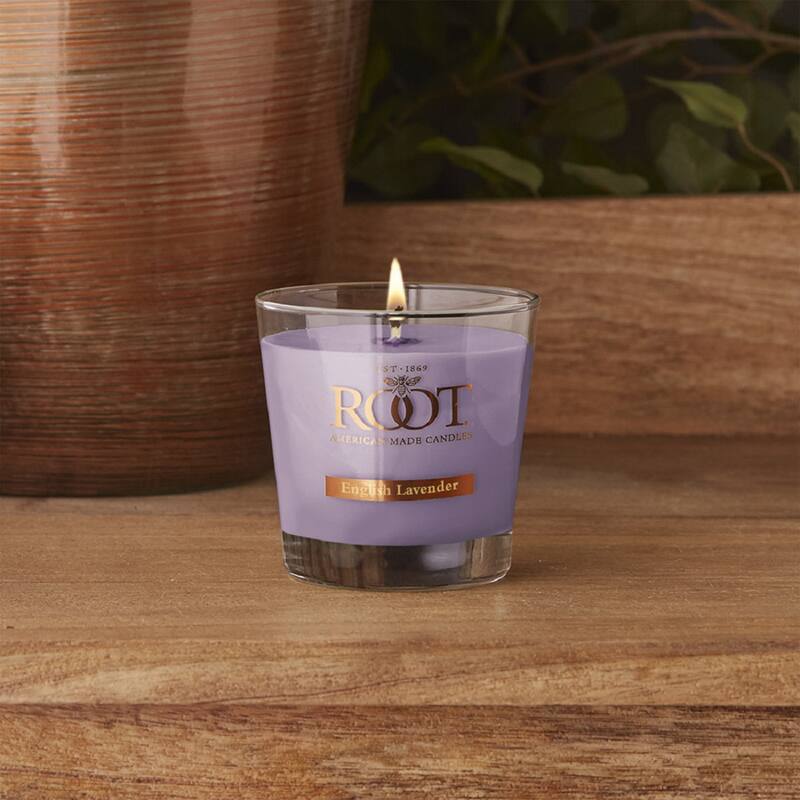 Root Candles English Lavender Scented 6.3 oz Small Veriglass Jar