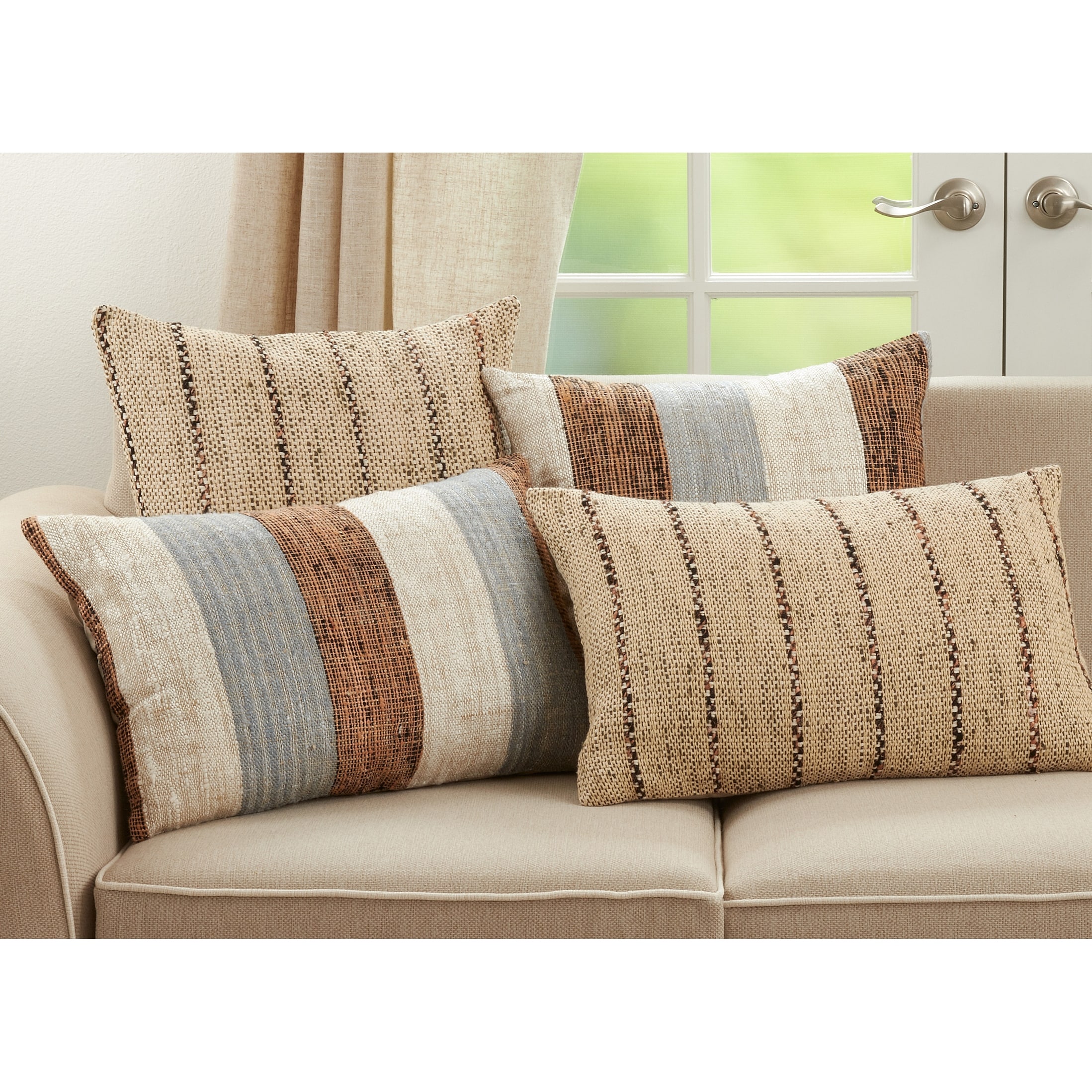 Thin Stripe Design Throw Pillow
