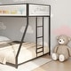 preview thumbnail 4 of 5, Twin Full Bunk Bed Metal w/Mesh Guard Rail for Kids&Adult,Low Profile