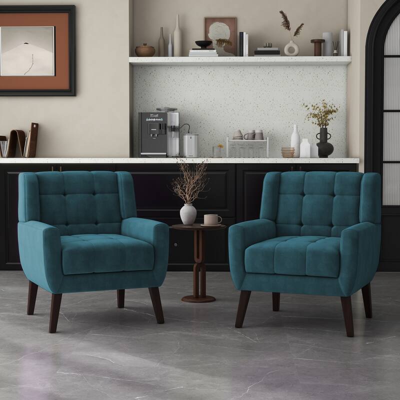 Set of 2 Tufted Upholstered Accent Armchair