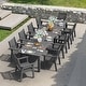 preview thumbnail 23 of 36, WINSOON 12-Piece HIPS All Weather Outdoor Patio Dining Sets with Umbrella Hole& Aluminum Frame,2-Table 10-Chairs Grey