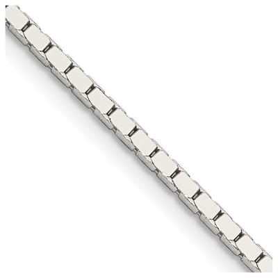 Curata 925 Sterling Silver Polished 1.5mm Mirror Box Chain Necklace (Lobster)