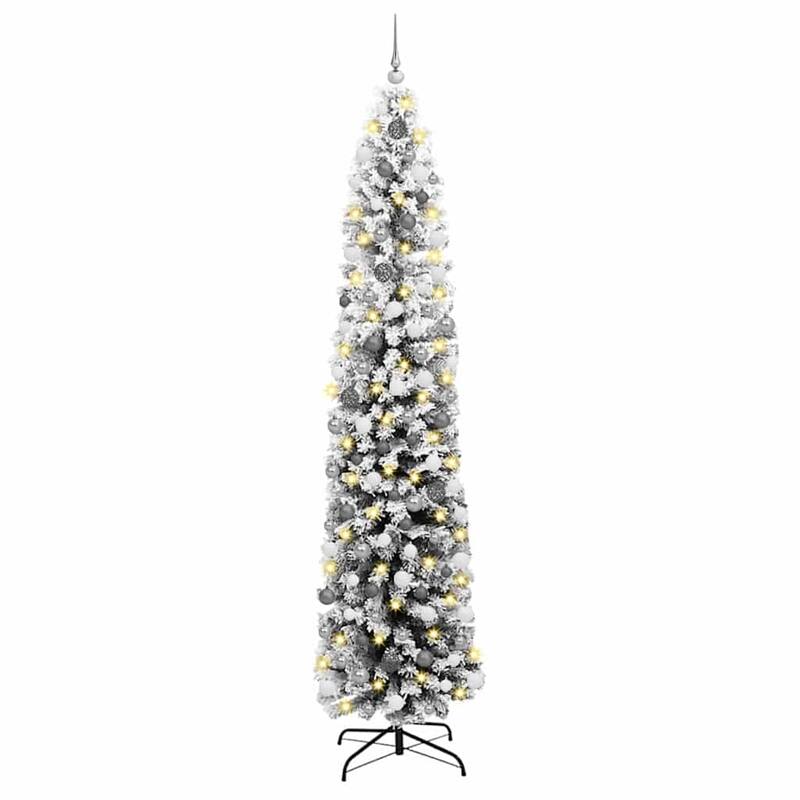 vidaXL Christmas Tree Party Decoration Artificial Slim Tree with Stand PVC