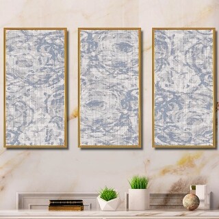 Designart "Vintage Blue Farmhouse Flower IV" Modern Framed Wall Art Set ...
